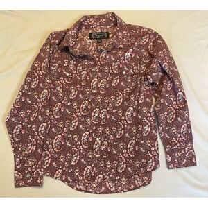 Shyanne Girls Paisley and Rhinestone‎ Snap Western Button Down Shirt Size 3T